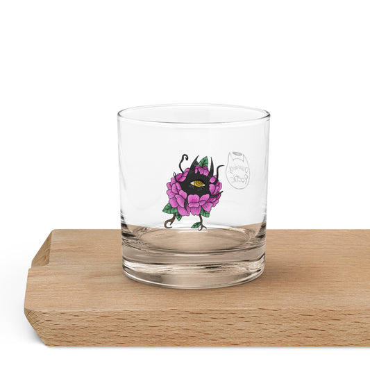 Demon Peony rocks glass